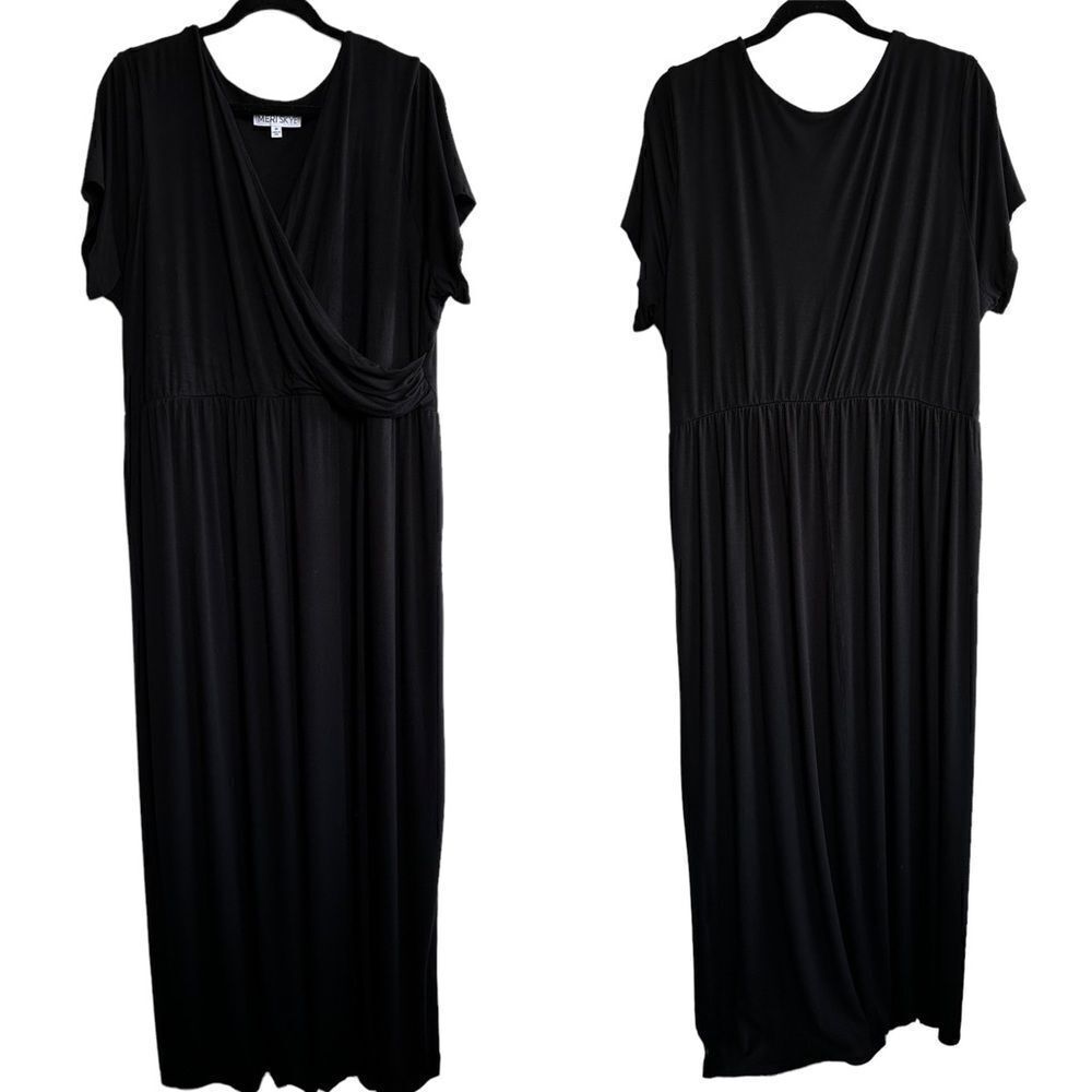 Meri Skye ~ Black Maxi Dress ~ crossover bodice ~ size 3XL